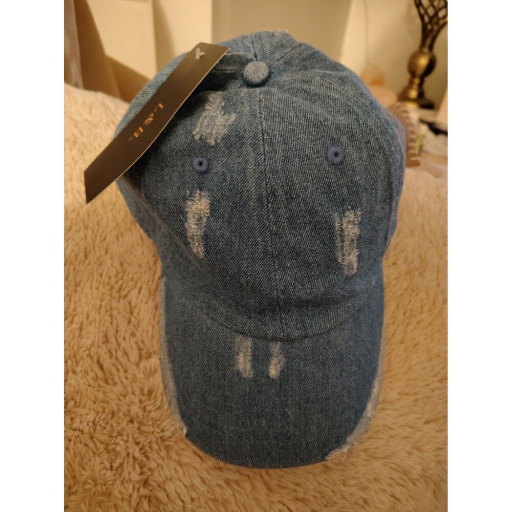 Lucky & Blessed Denim Distress Cap Brand New With Tags